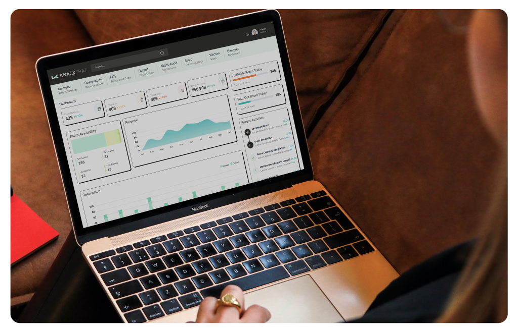 KnackThat manufacturing software dashboard – integrated production planning, machine and worker efficiency analytics, auto-generated invoices, GST compliance, and centralized reporting
